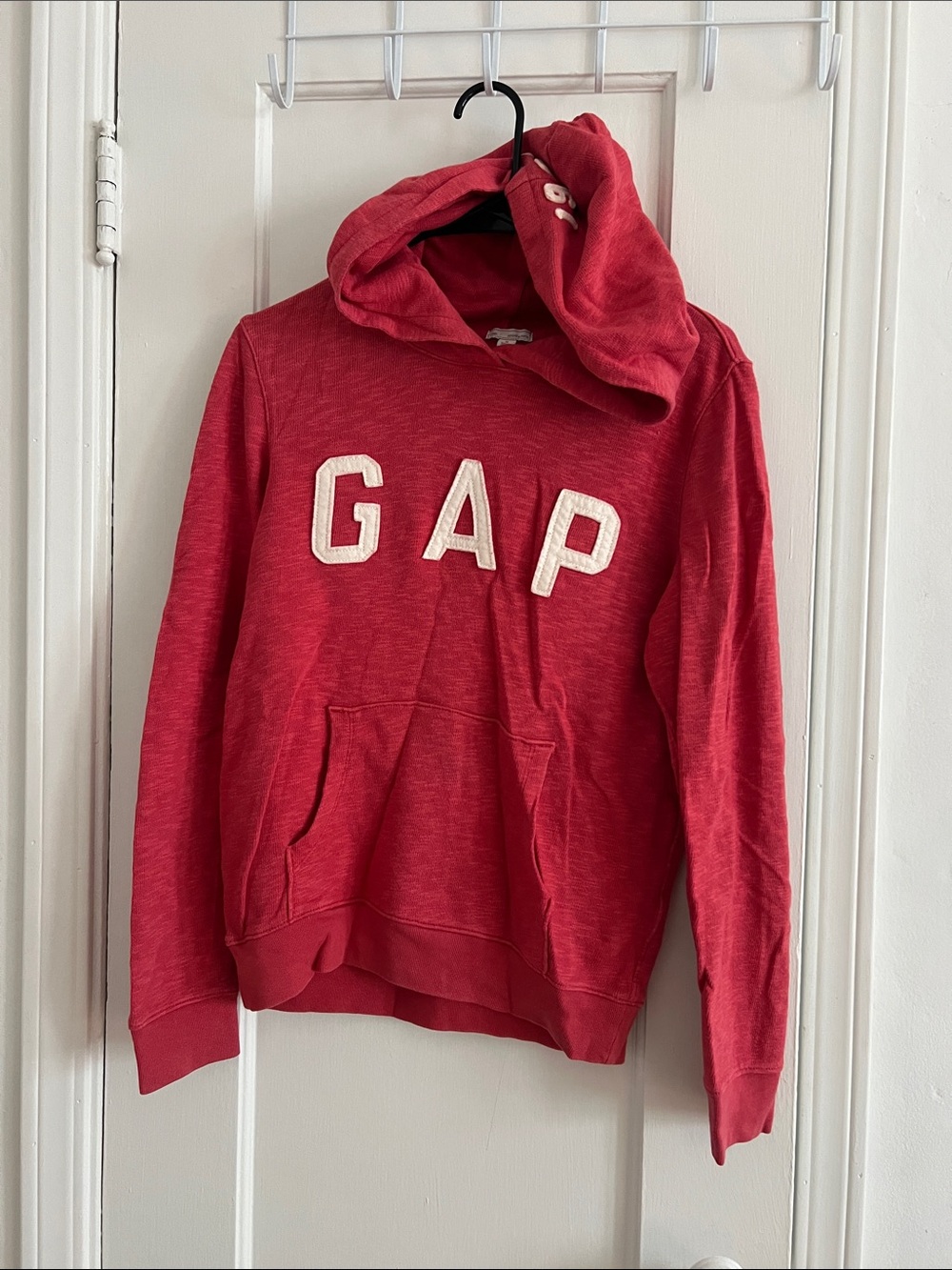 GAP Coral-Red Logo Hooded Sweatshirt